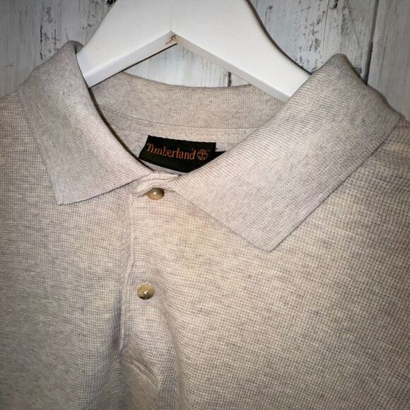 VINTAGE-TIMBERLAND MEN'S POLO SHIRT Medium Gray Short Sleeve Collared - Picture 2 of 9